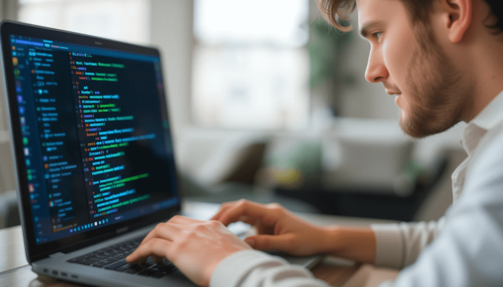 Focused coder learning online.