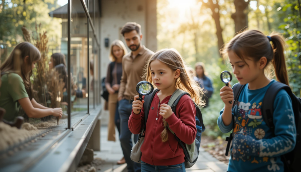 Homeschooling field trip, learning outside