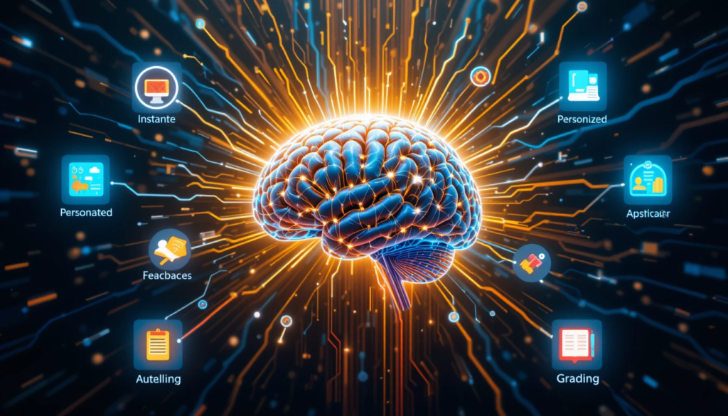 brain connected to a network of digital light rays