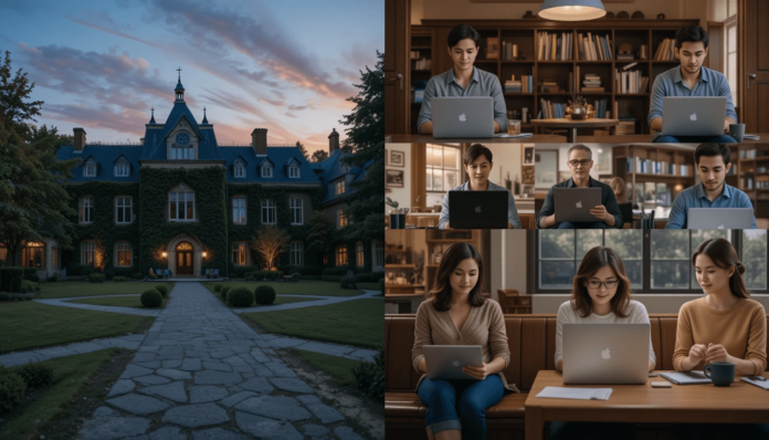 Traditional vs. online colleges in the U.S.