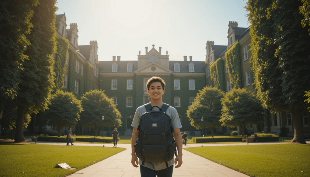 Student on a university campus